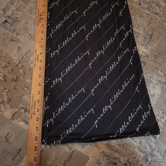 NWT PRETTYLITTLETHING Script Ruched Crop Top And Wide Leg Pj Set Pants - Picture 13 of 17